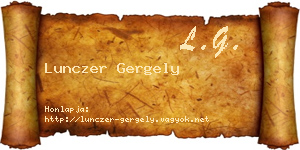 Lunczer Gergely névjegykártya